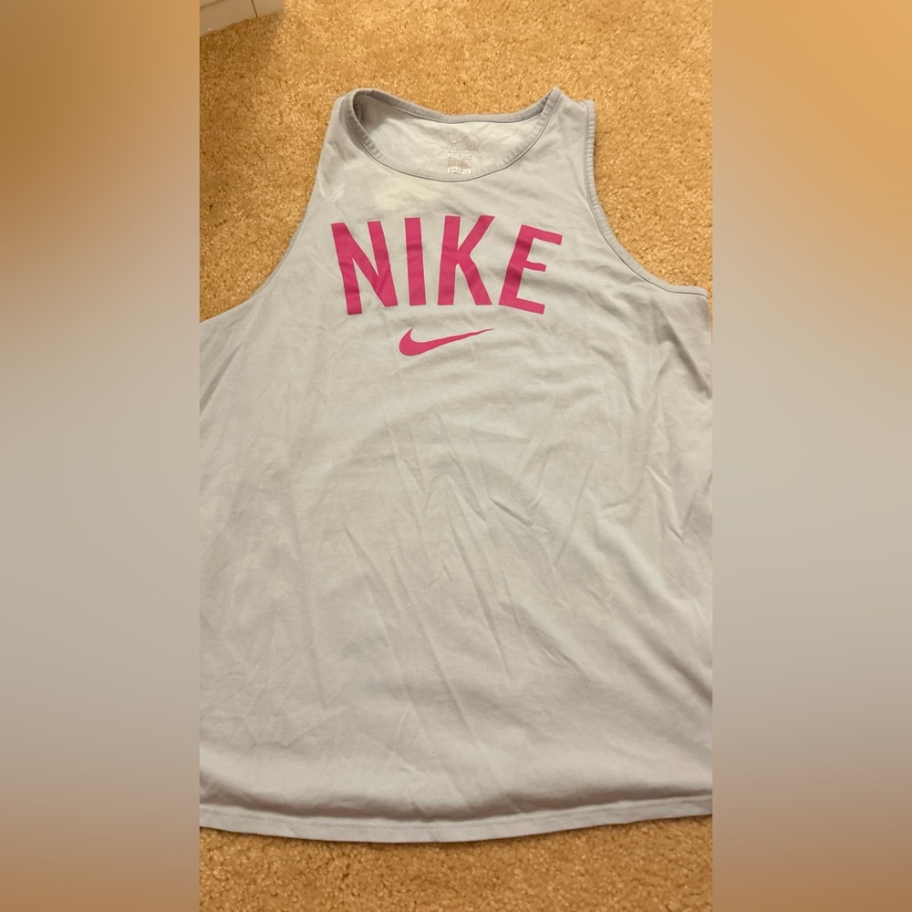 Nike Dri-FIT Gray Tank with Pink Accents